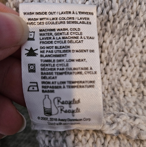 Wind River Nordic Fair Isle Cable Knit sweater warm oatmeal grey L fits like M - Picture 10 of 13